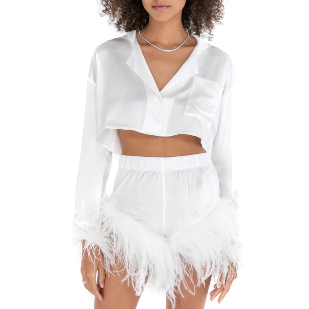 the bar bride franco top and enzo short in blanc